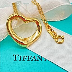 Tiffany & Co. Open Heart Gold Plate Necklace